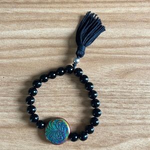 Mirage Beads & Black Onyx Stretch Mood Bracelet​